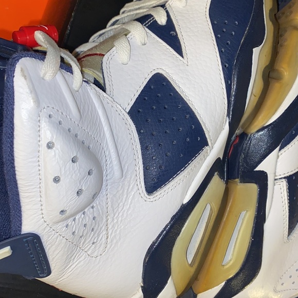 Air Jordan 6retro white/midnight navy blue/red sz9 - Picture 10 of 11